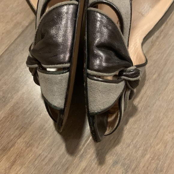 HOBBS Women’s Gray Due Tie Knot Peep Toe Heels size 41 US 9.5- vintage look - Picture 9 of 16